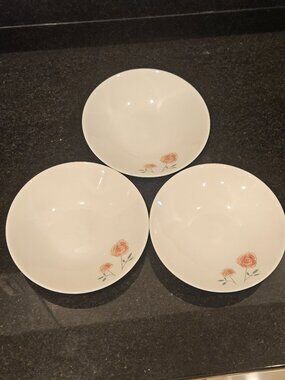 Mid Century Modern Rosemary 3 8" Bowls by Ben Siebel for Iroquois True China